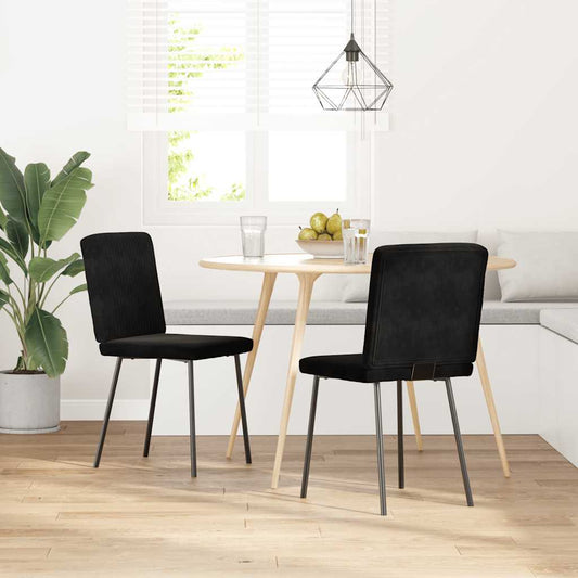 Eetkamerstoelen 2 st fluweel zwart is nu te koop bij PeponiXL, paradijselijk wonen!