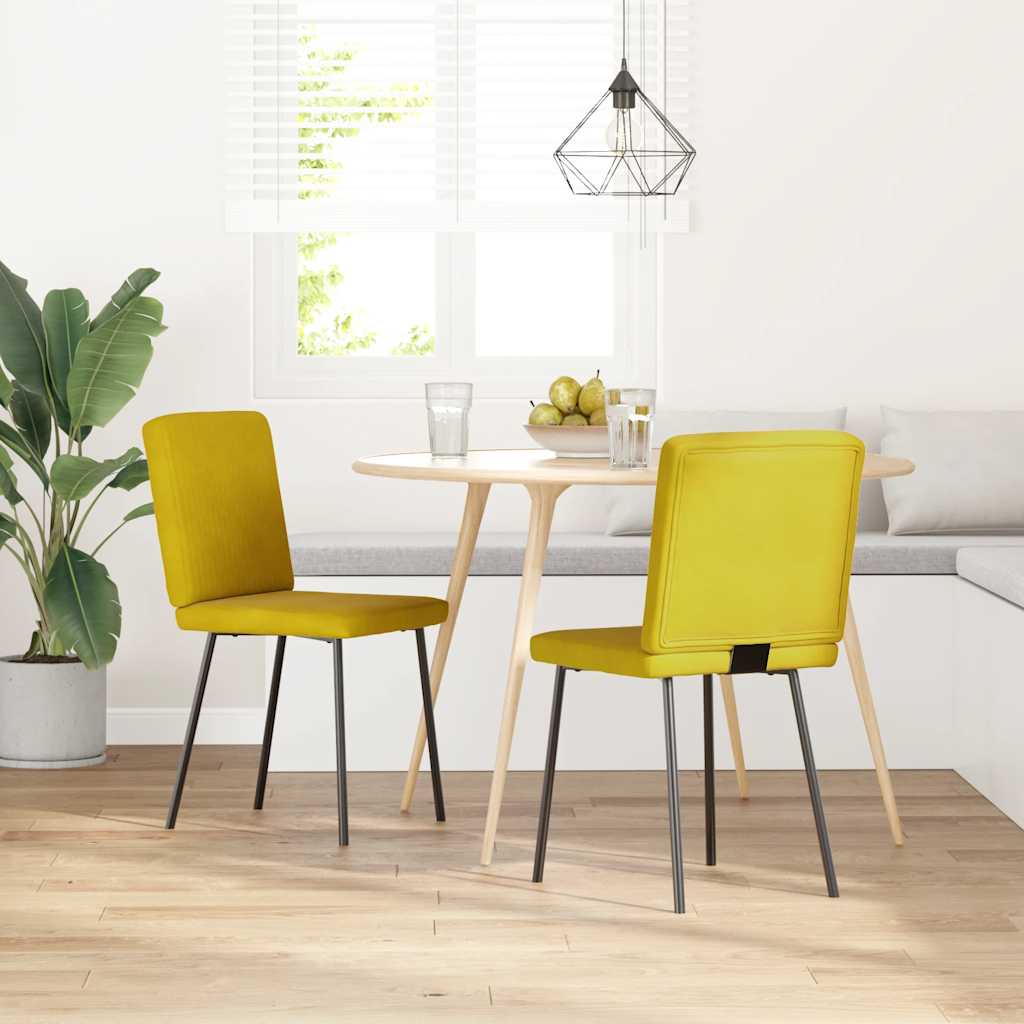 Eetkamerstoelen 2 st fluweel geel is nu te koop bij PeponiXL, paradijselijk wonen!