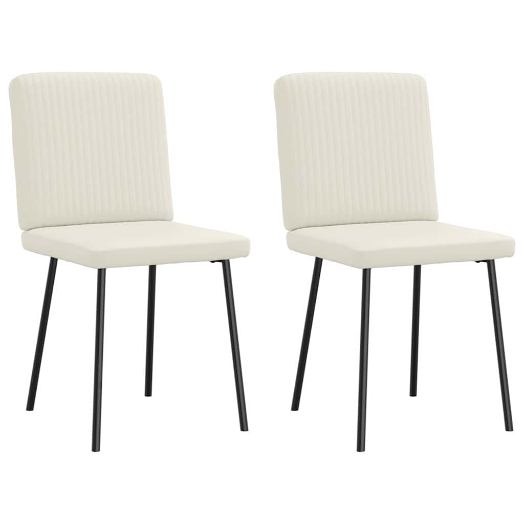 Eetkamerstoelen 2 st fluweel crèmekleurig is nu te koop bij PeponiXL, paradijselijk wonen!