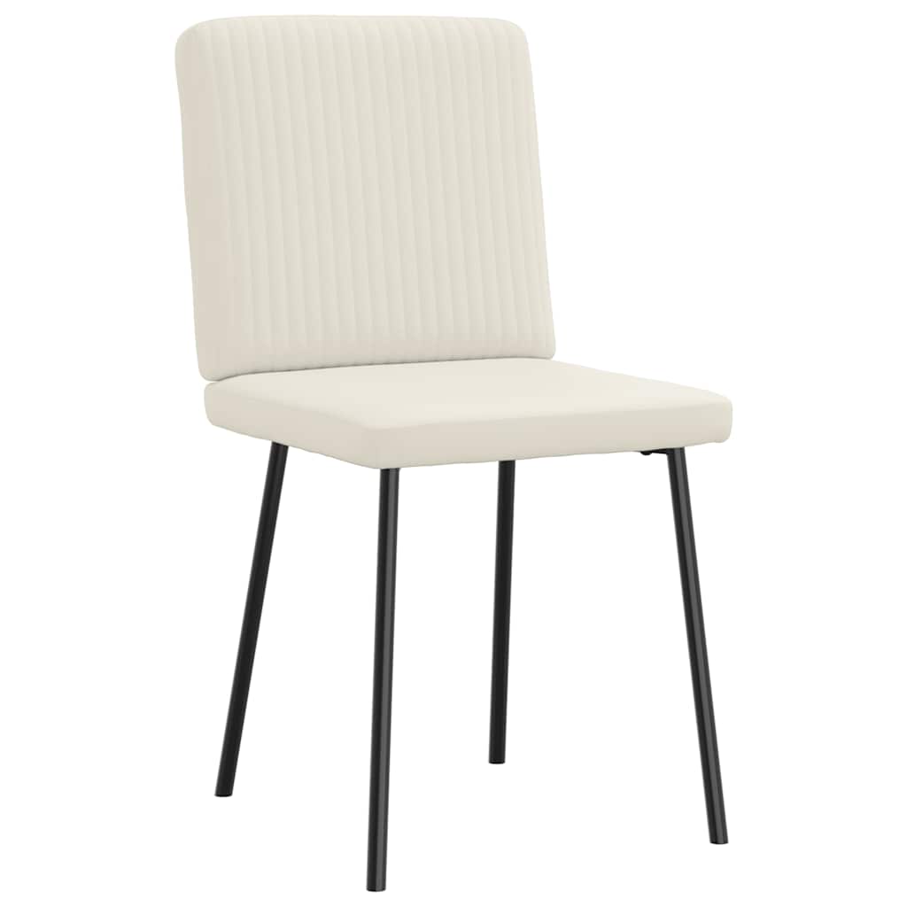 Eetkamerstoelen 2 st fluweel crèmekleurig is nu te koop bij PeponiXL, paradijselijk wonen!