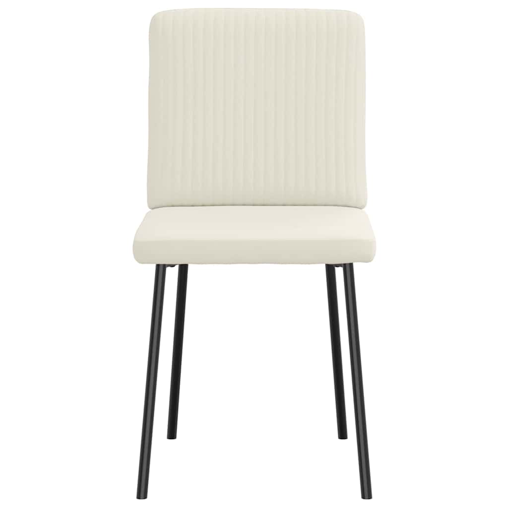 Eetkamerstoelen 2 st fluweel crèmekleurig is nu te koop bij PeponiXL, paradijselijk wonen!