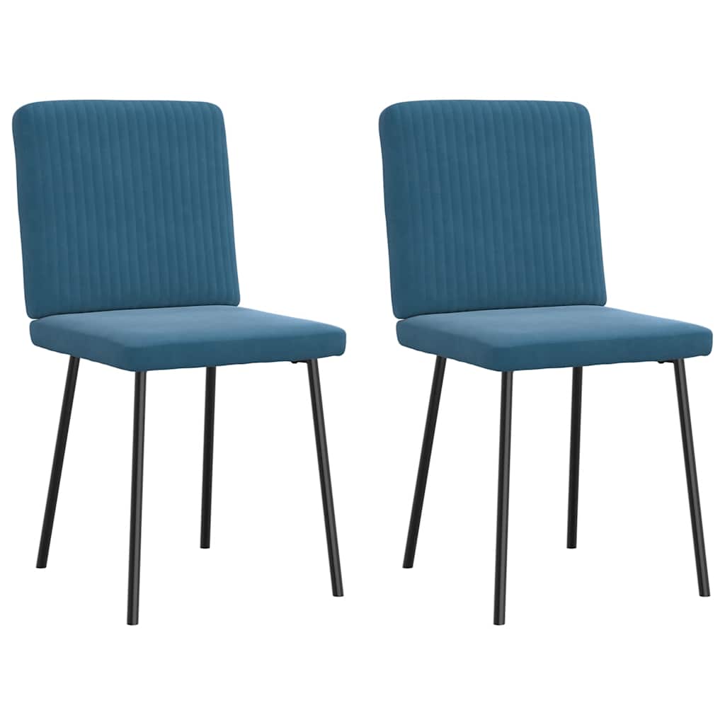 Eetkamerstoelen 2 st fluweel blauw is nu te koop bij PeponiXL, paradijselijk wonen!