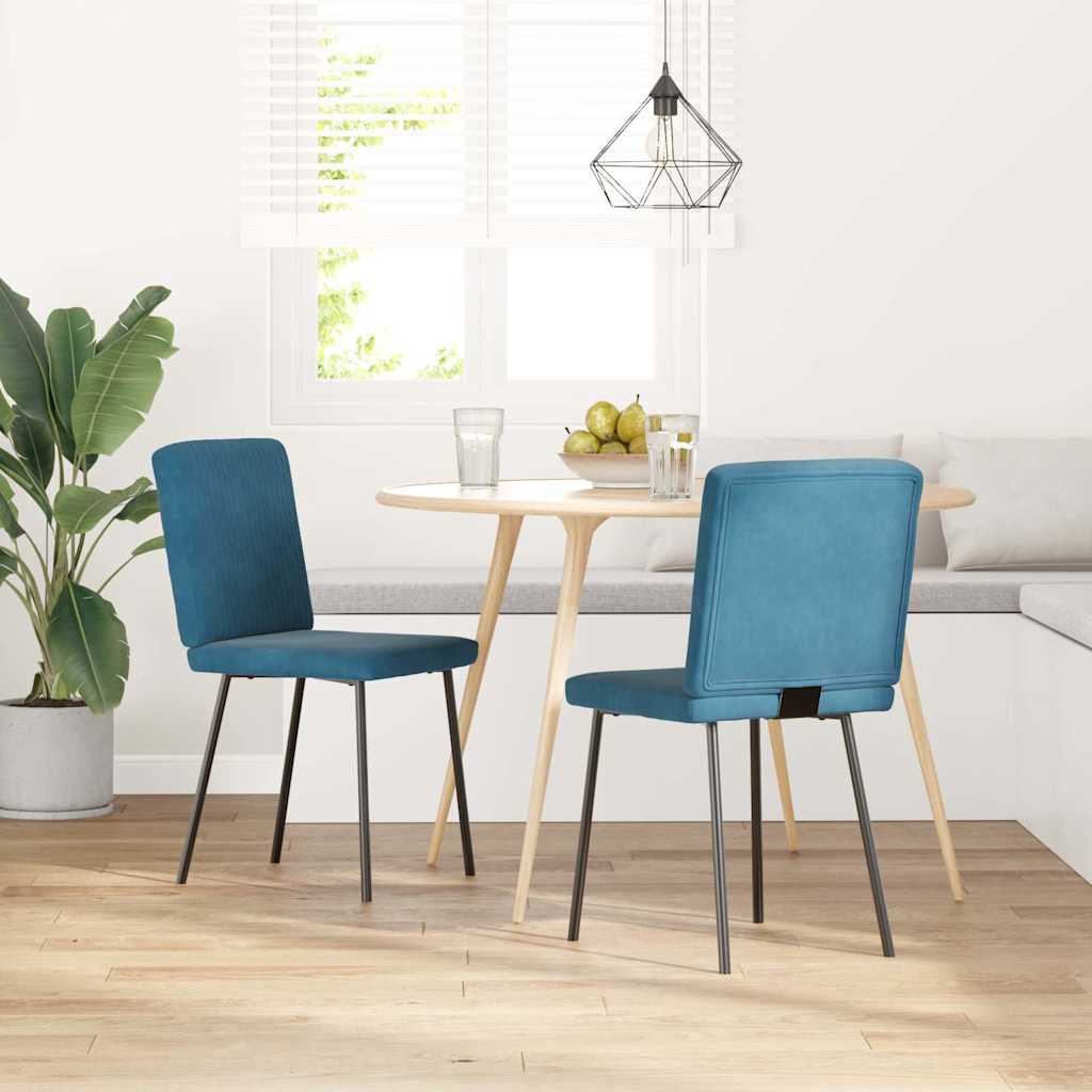 Eetkamerstoelen 2 st fluweel blauw is nu te koop bij PeponiXL, paradijselijk wonen!