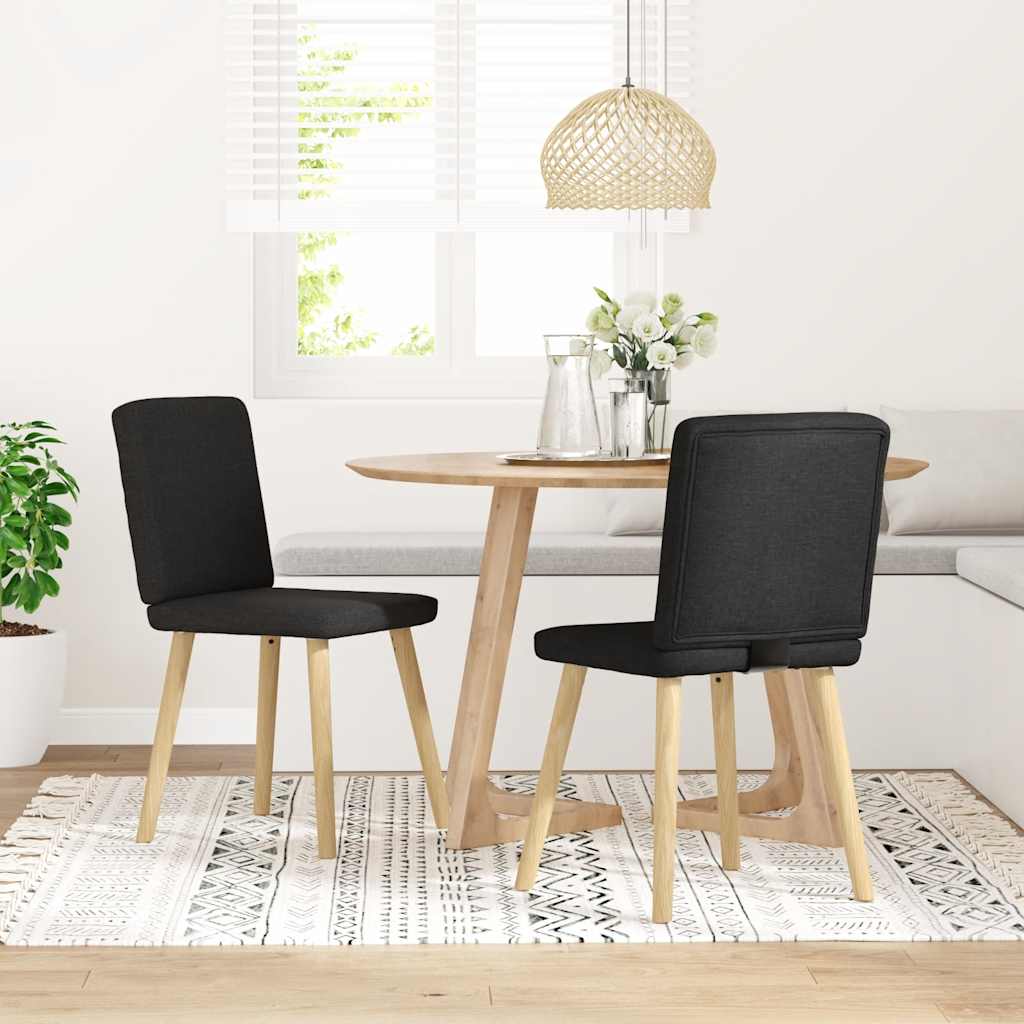 Eetkamerstoelen 2 st stof zwart is nu te koop bij PeponiXL, paradijselijk wonen!