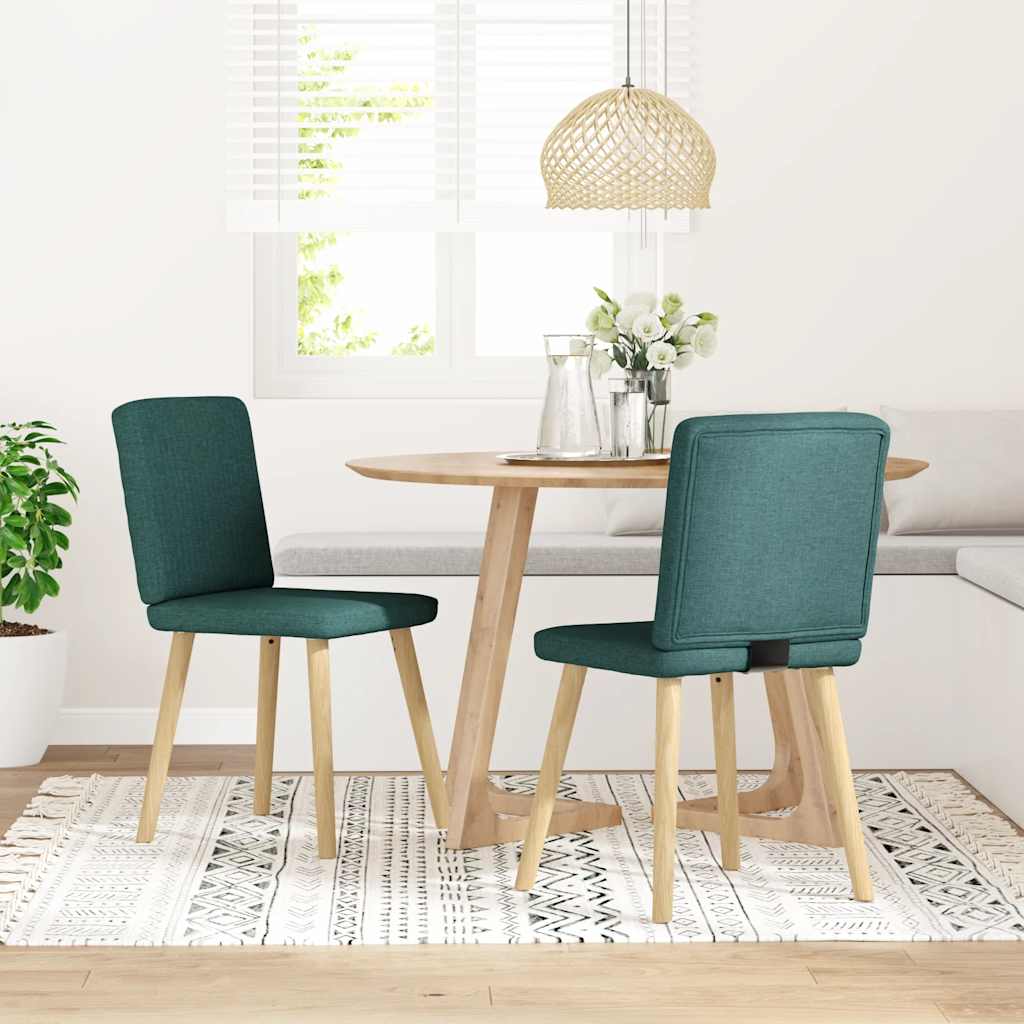 Eetkamerstoelen 2 st stof donkergroen is nu te koop bij PeponiXL, paradijselijk wonen!