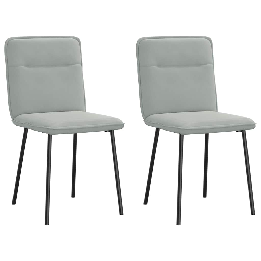 Eetkamerstoelen 2 st fluweel lichtgrijs is nu te koop bij PeponiXL, paradijselijk wonen!