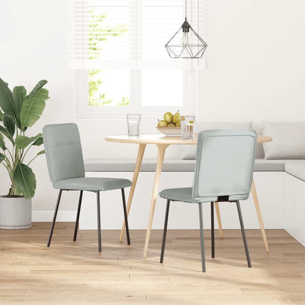 Eetkamerstoelen 2 st fluweel lichtgrijs is nu te koop bij PeponiXL, paradijselijk wonen!