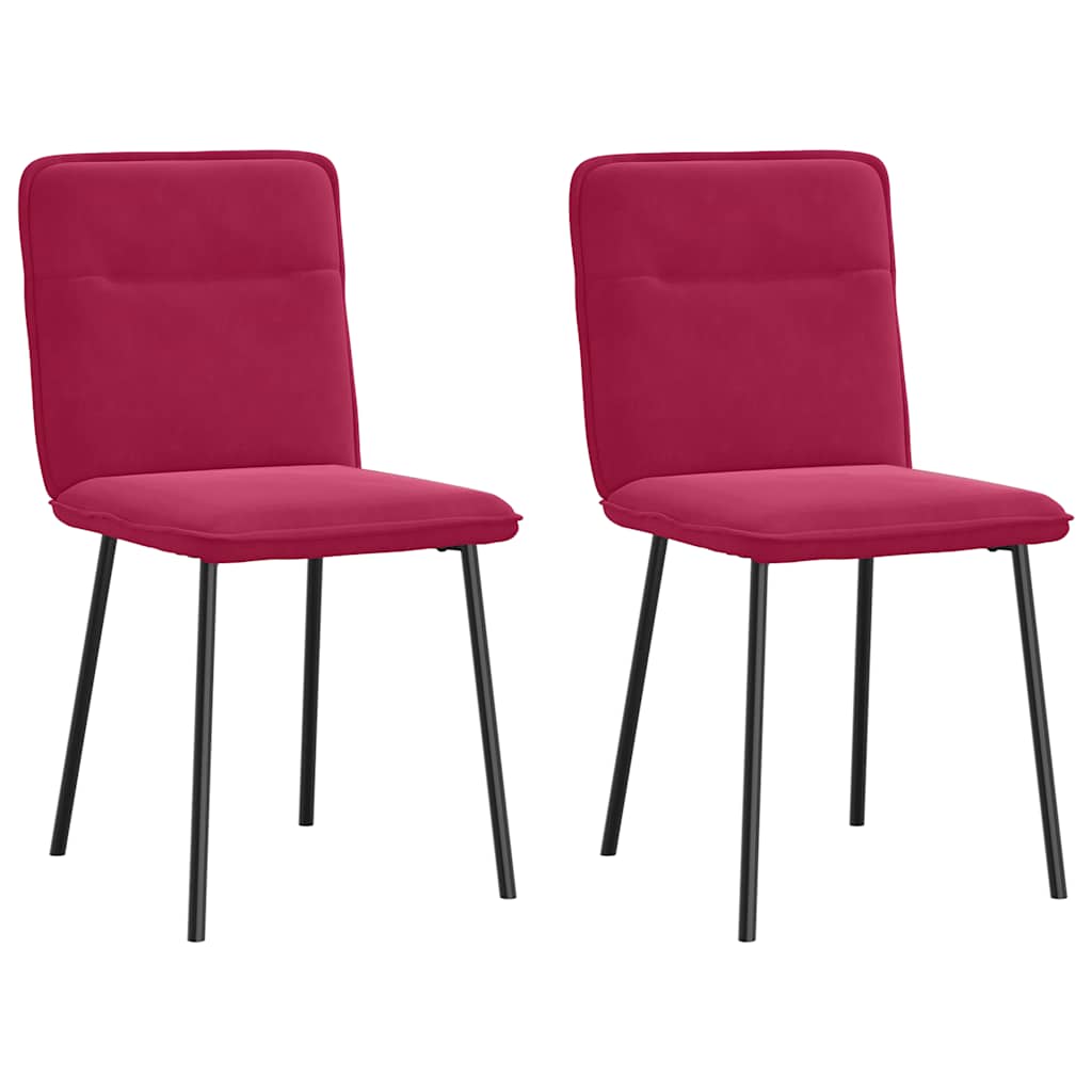 Eetkamerstoelen 2 st fluweel wijnrood is nu te koop bij PeponiXL, paradijselijk wonen!