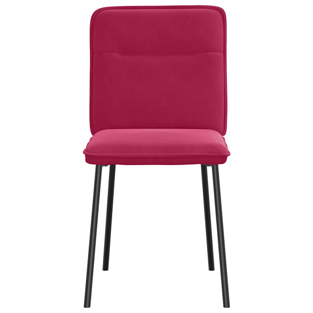 Eetkamerstoelen 2 st fluweel wijnrood is nu te koop bij PeponiXL, paradijselijk wonen!