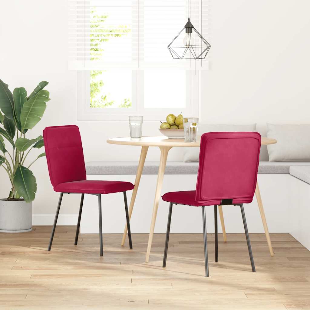 Eetkamerstoelen 2 st fluweel wijnrood is nu te koop bij PeponiXL, paradijselijk wonen!