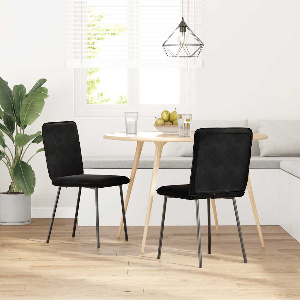 Eetkamerstoelen 2 st fluweel zwart is nu te koop bij PeponiXL, paradijselijk wonen!