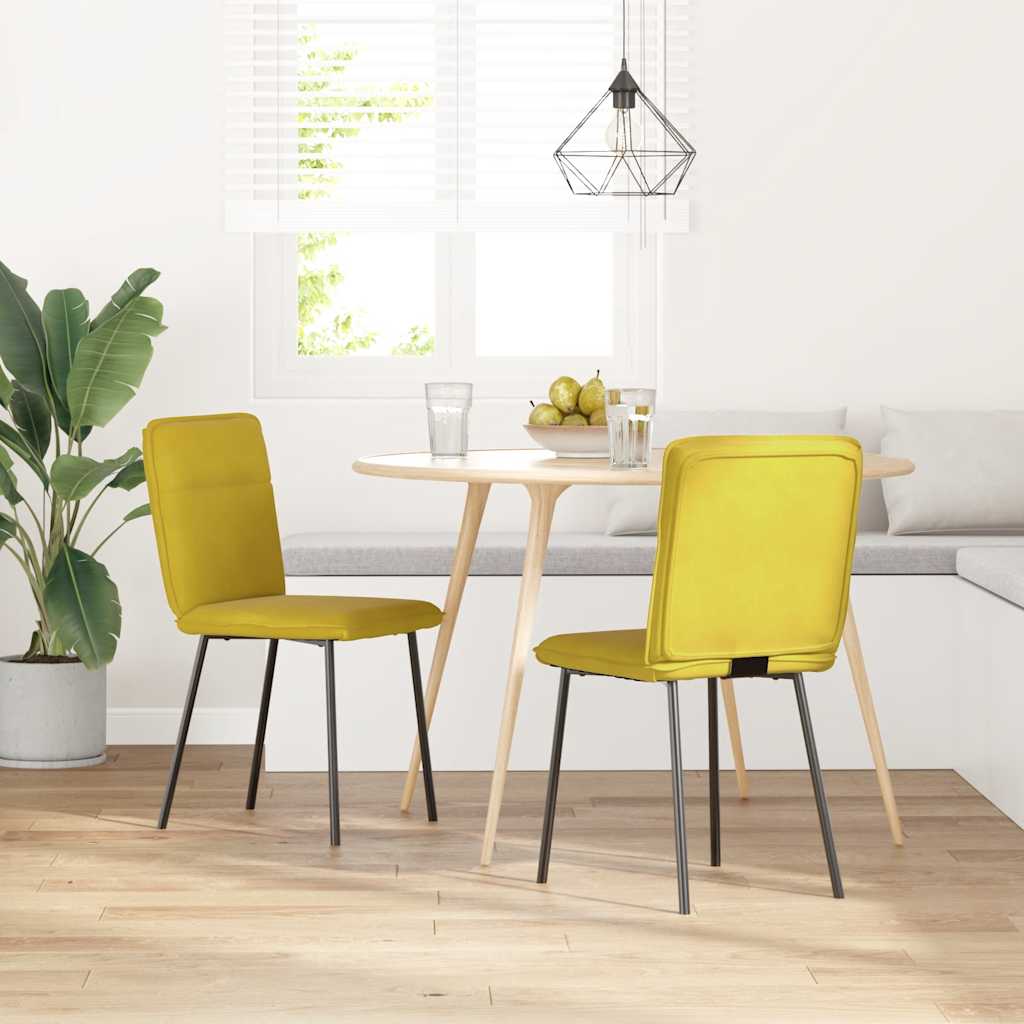 Eetkamerstoelen 2 st fluweel geel is nu te koop bij PeponiXL, paradijselijk wonen!