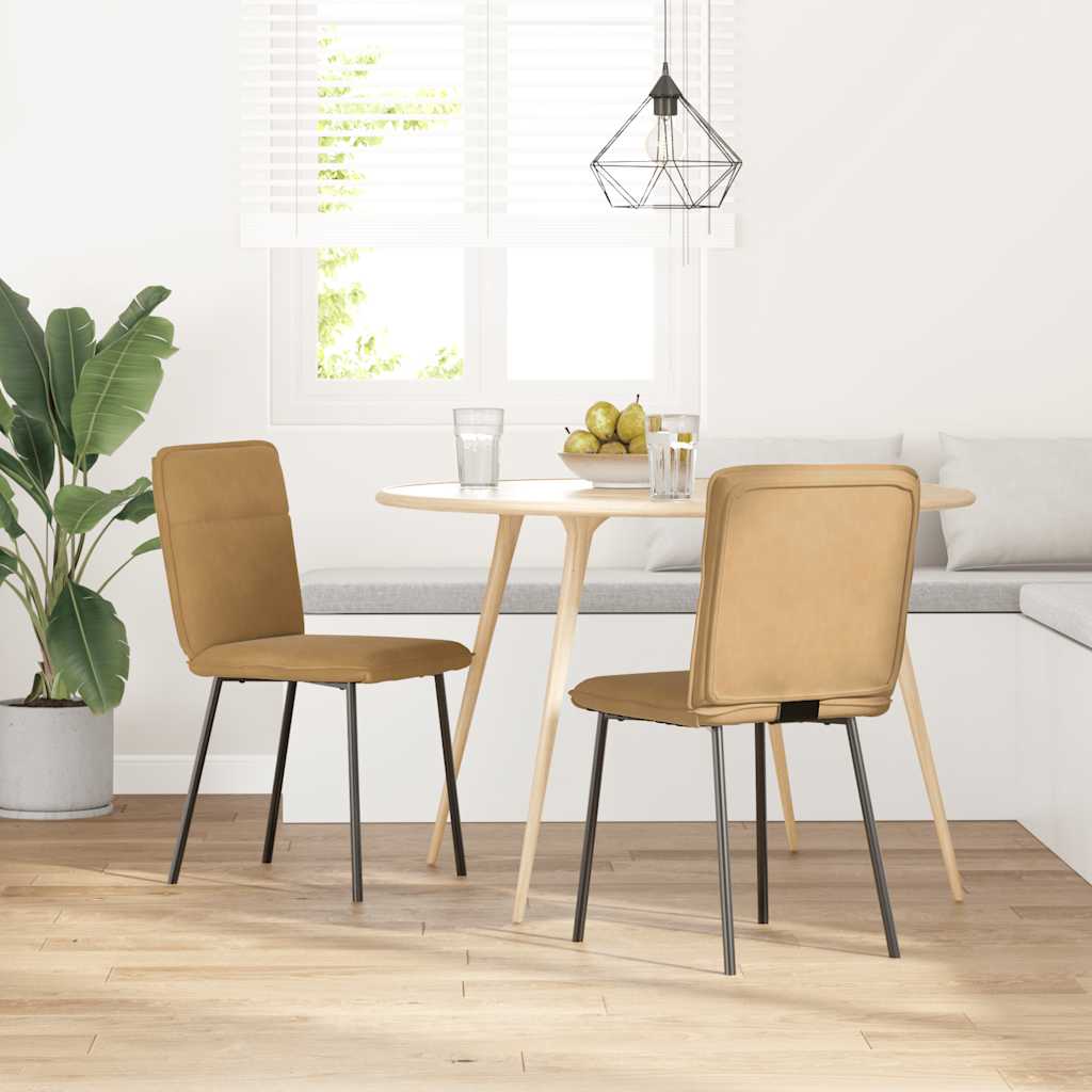 Eetkamerstoelen 2 st fluweel bruin is nu te koop bij PeponiXL, paradijselijk wonen!