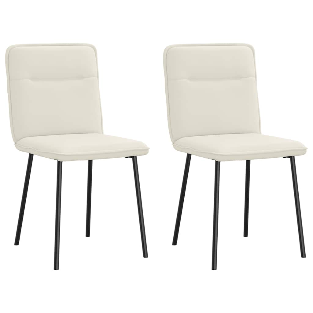 Eetkamerstoelen 2 st fluweel crèmekleurig is nu te koop bij PeponiXL, paradijselijk wonen!