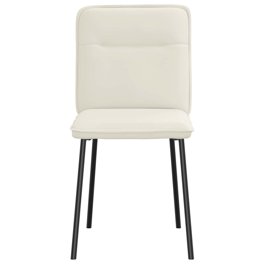 Eetkamerstoelen 2 st fluweel crèmekleurig is nu te koop bij PeponiXL, paradijselijk wonen!