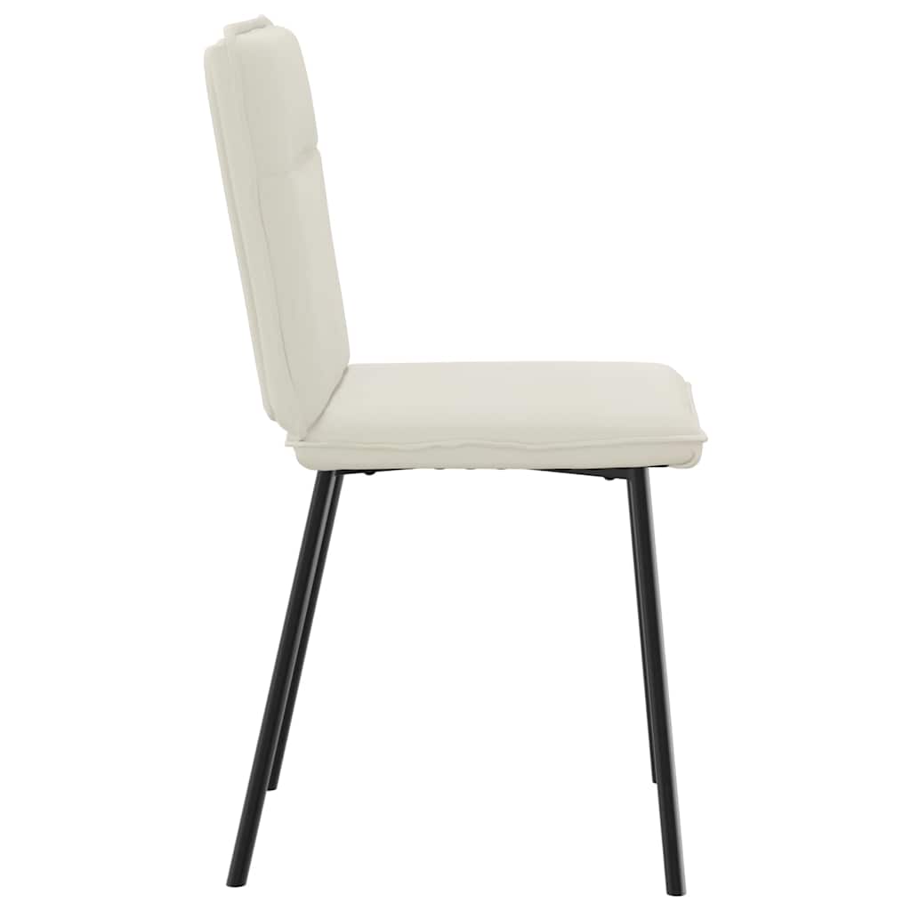 Eetkamerstoelen 2 st fluweel crèmekleurig is nu te koop bij PeponiXL, paradijselijk wonen!