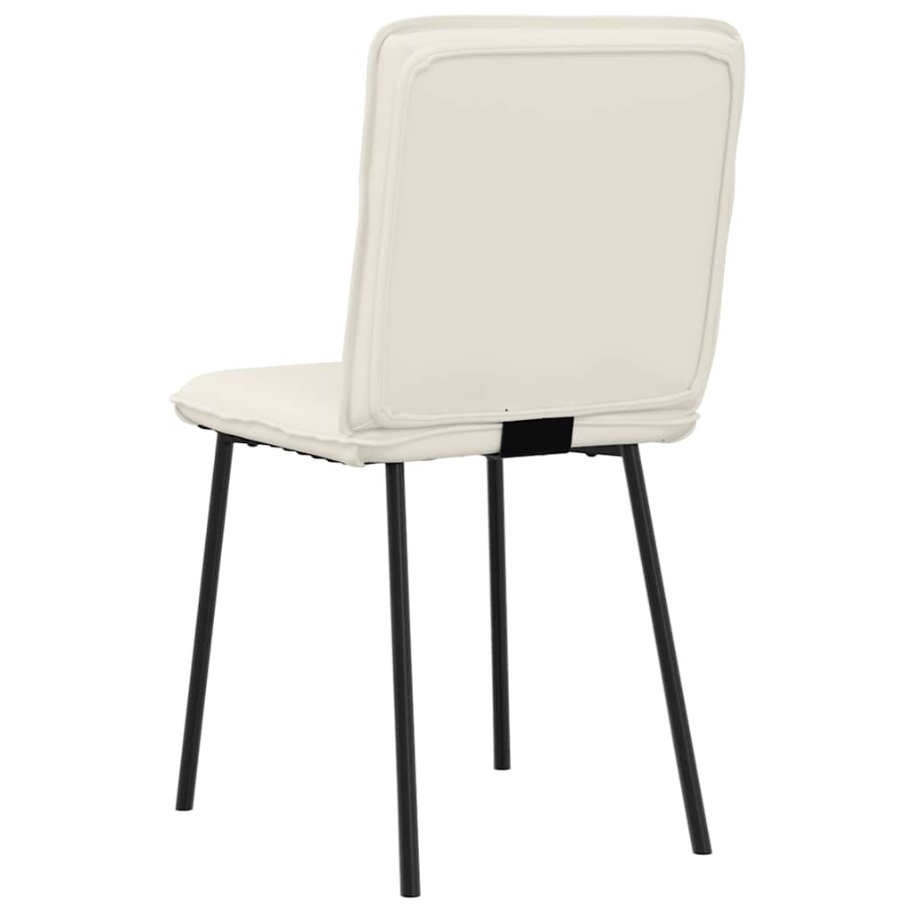 Eetkamerstoelen 2 st fluweel crèmekleurig is nu te koop bij PeponiXL, paradijselijk wonen!