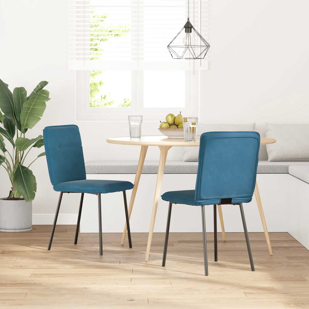 Eetkamerstoelen 2 st fluweel blauw is nu te koop bij PeponiXL, paradijselijk wonen!