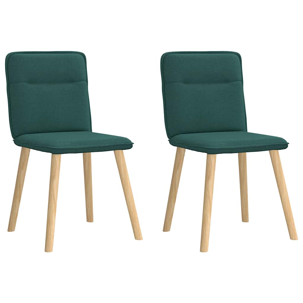 Eetkamerstoelen 2 st stof donkergroen is nu te koop bij PeponiXL, paradijselijk wonen!