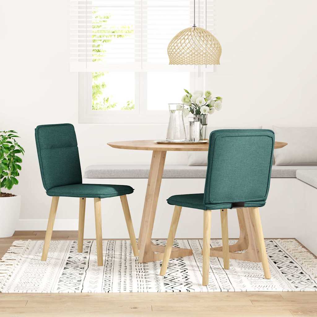 Eetkamerstoelen 2 st stof donkergroen is nu te koop bij PeponiXL, paradijselijk wonen!