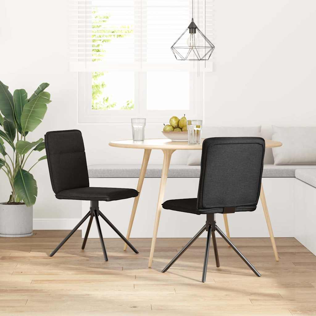 Eetkamerstoelen 2 st stof zwart is nu te koop bij PeponiXL, paradijselijk wonen!