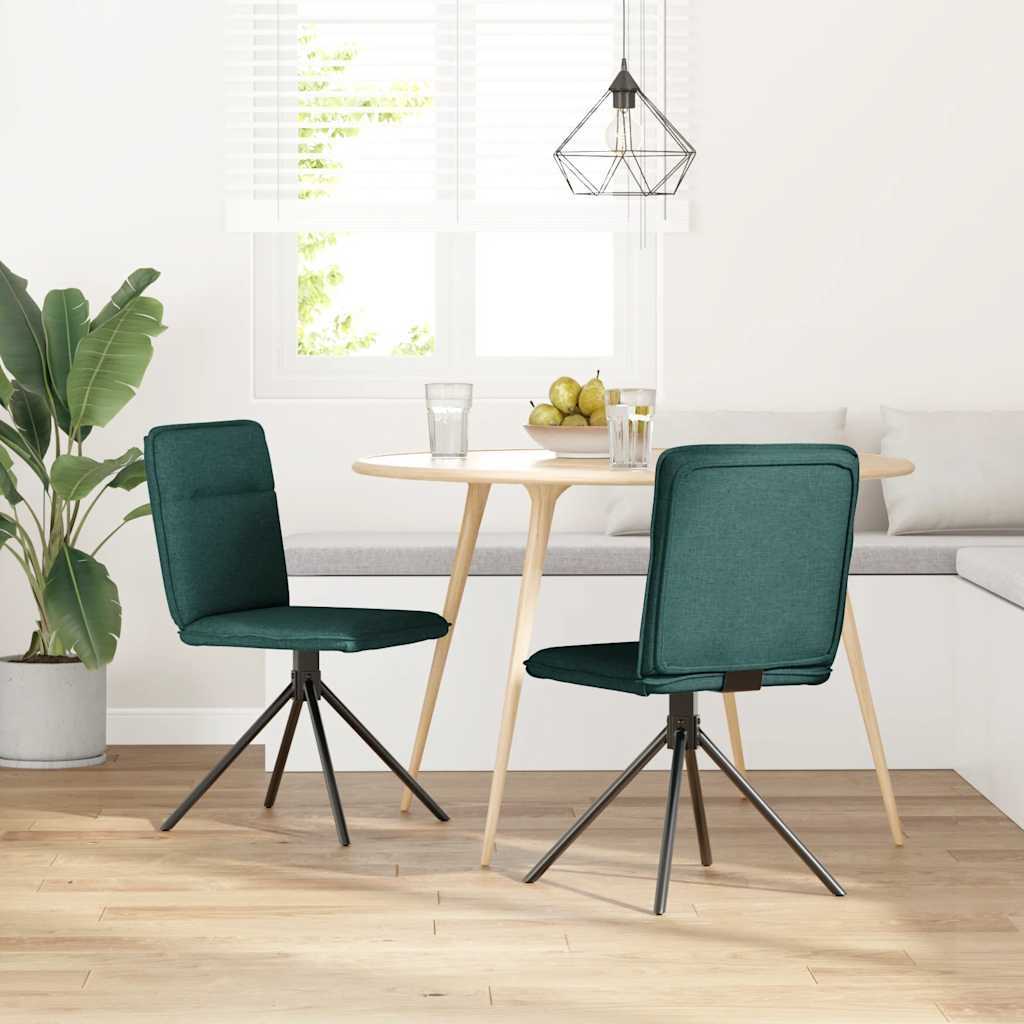 Eetkamerstoelen 2 st stof donkergroen is nu te koop bij PeponiXL, paradijselijk wonen!