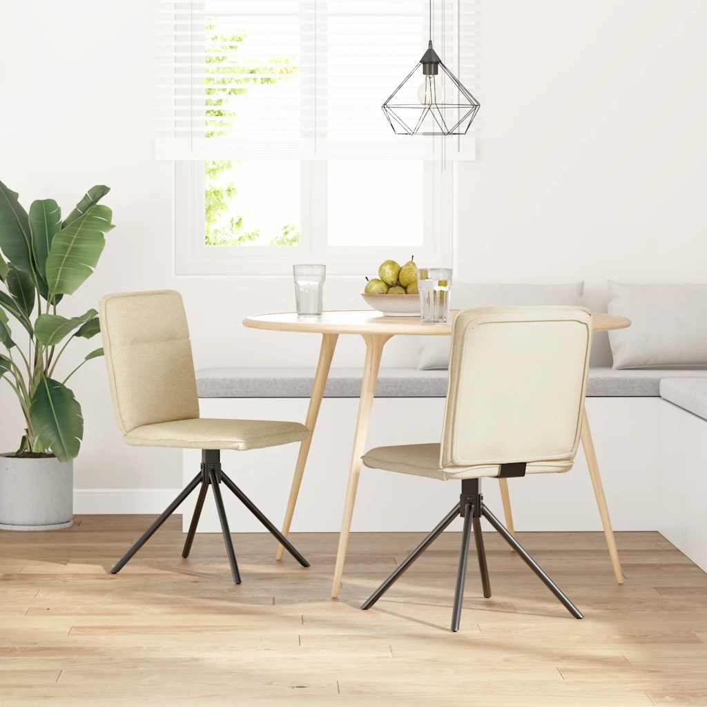 Eetkamerstoelen 2 st stof crèmekleurig is nu te koop bij PeponiXL, paradijselijk wonen!