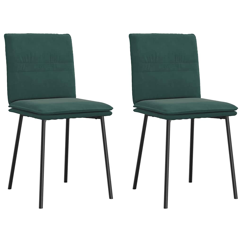 Eetkamerstoelen 2 st fluweel donkergroen is nu te koop bij PeponiXL, paradijselijk wonen!
