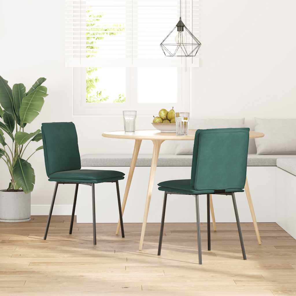 Eetkamerstoelen 2 st fluweel donkergroen is nu te koop bij PeponiXL, paradijselijk wonen!