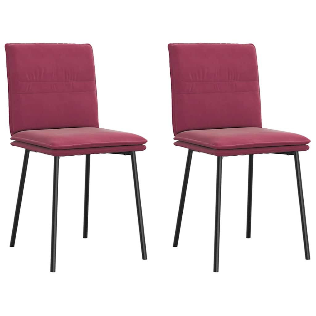 Eetkamerstoelen 2 st fluweel wijnrood is nu te koop bij PeponiXL, paradijselijk wonen!
