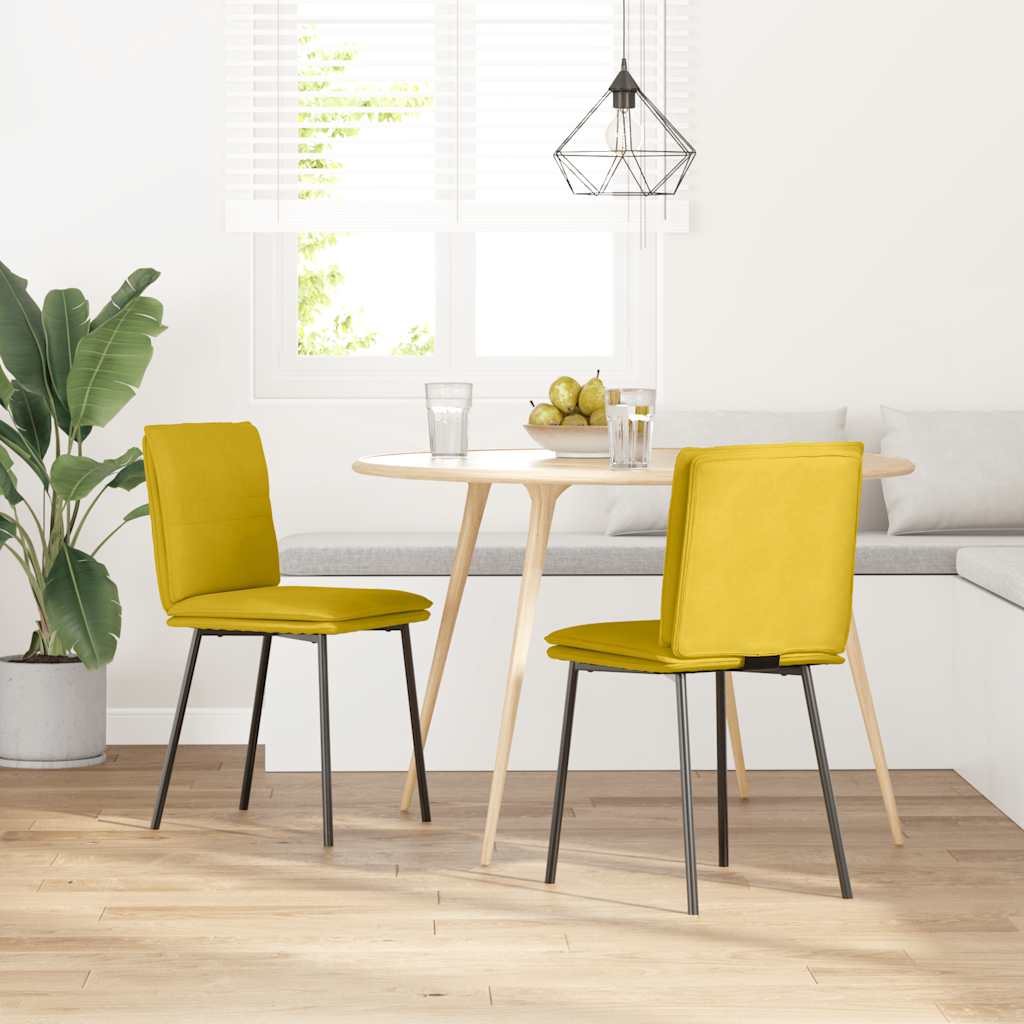 Eetkamerstoelen 2 st fluweel geel is nu te koop bij PeponiXL, paradijselijk wonen!
