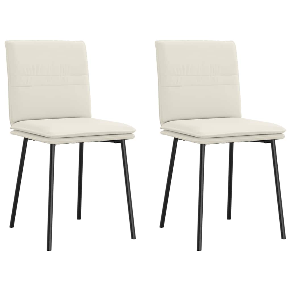 Eetkamerstoelen 2 st fluweel crèmekleurig is nu te koop bij PeponiXL, paradijselijk wonen!