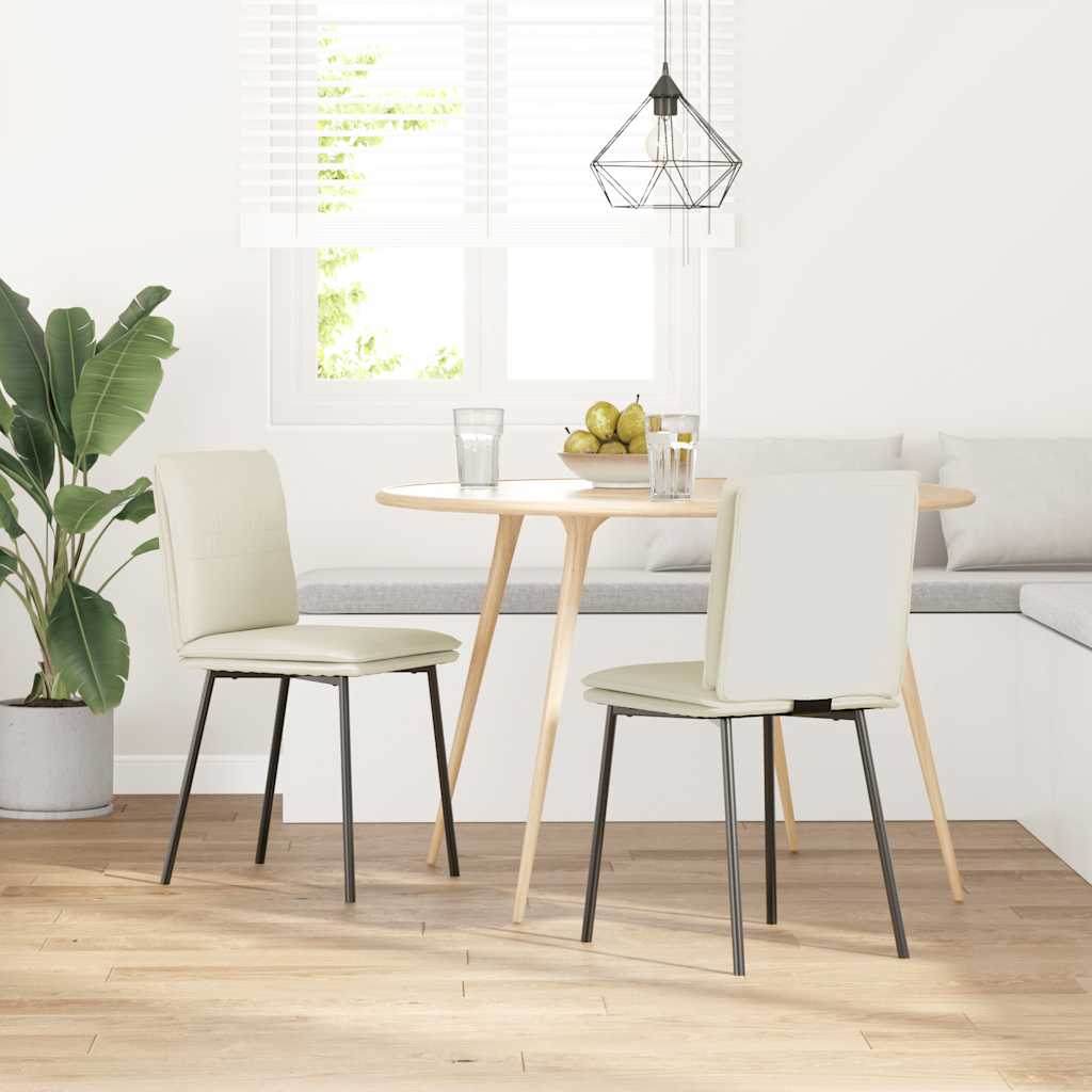 Eetkamerstoelen 2 st fluweel crèmekleurig is nu te koop bij PeponiXL, paradijselijk wonen!