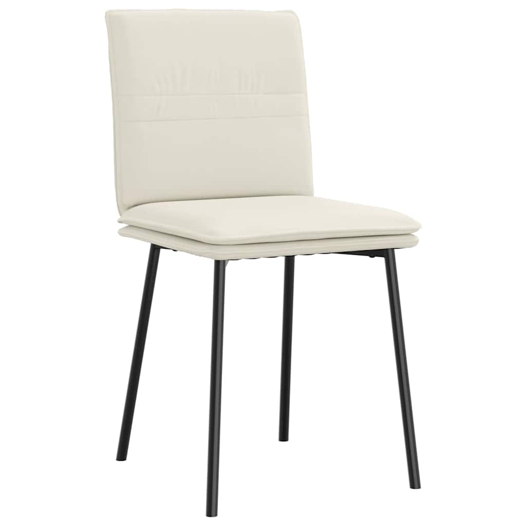 Eetkamerstoelen 2 st fluweel crèmekleurig is nu te koop bij PeponiXL, paradijselijk wonen!
