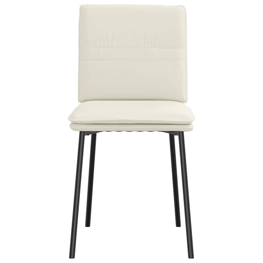 Eetkamerstoelen 2 st fluweel crèmekleurig is nu te koop bij PeponiXL, paradijselijk wonen!