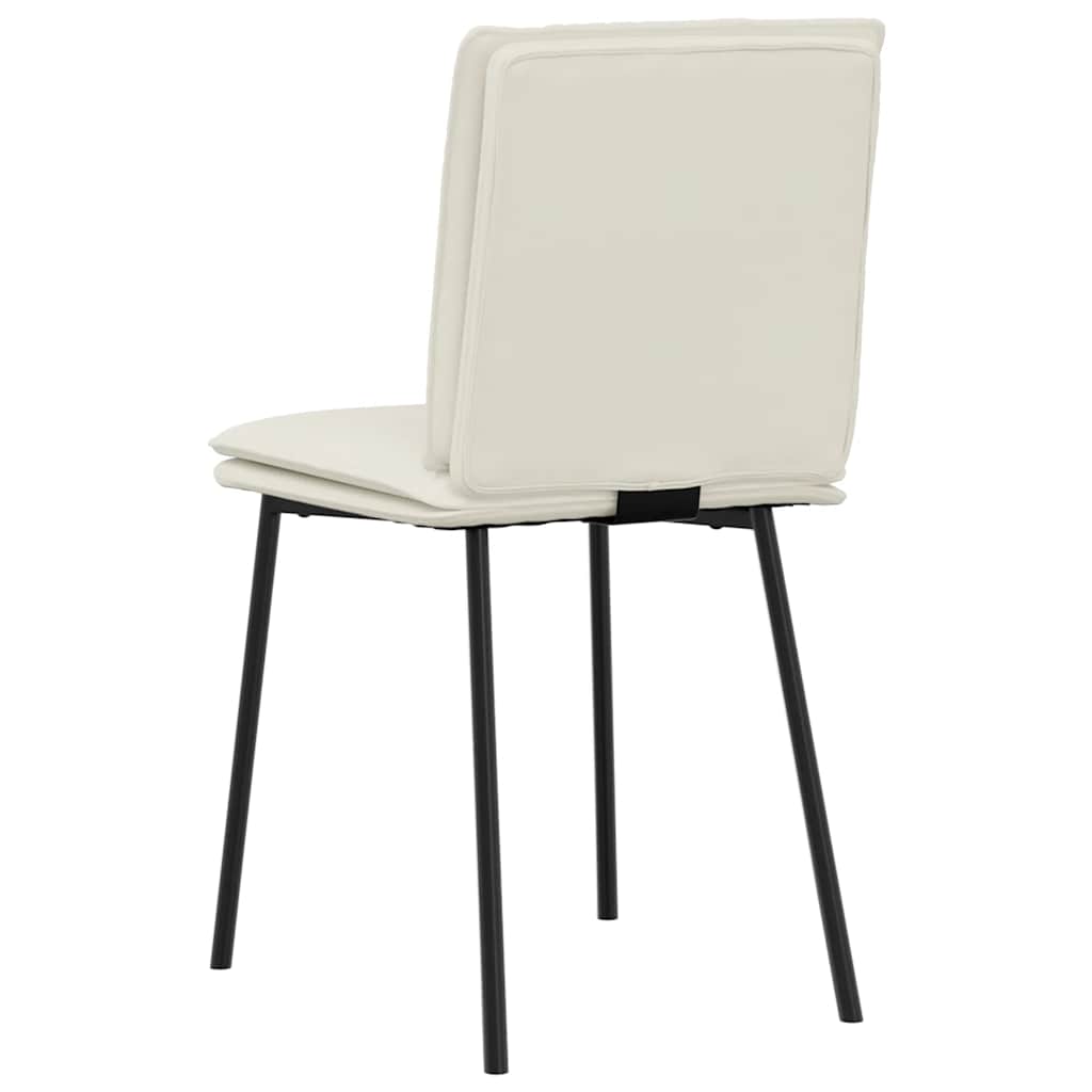 Eetkamerstoelen 2 st fluweel crèmekleurig is nu te koop bij PeponiXL, paradijselijk wonen!