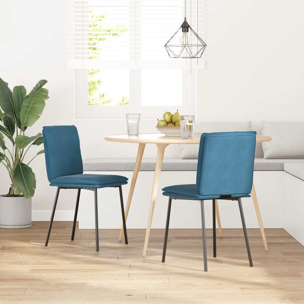 Eetkamerstoelen 2 st fluweel blauw is nu te koop bij PeponiXL, paradijselijk wonen!