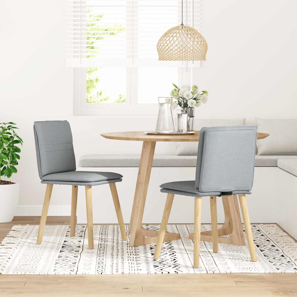 Eetkamerstoelen 2 st stof lichtgrijs is nu te koop bij PeponiXL, paradijselijk wonen!