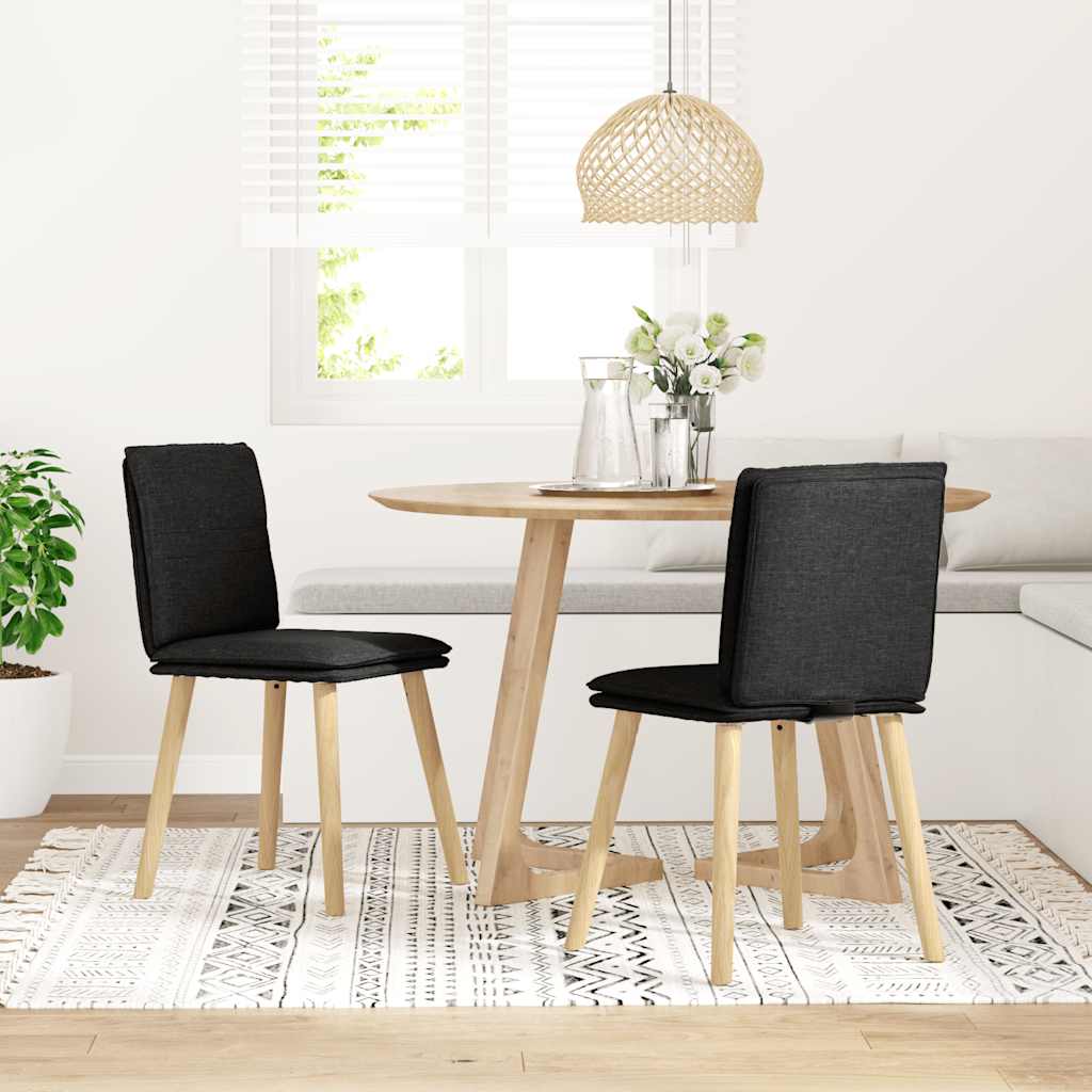 Eetkamerstoelen 2 st stof zwart is nu te koop bij PeponiXL, paradijselijk wonen!