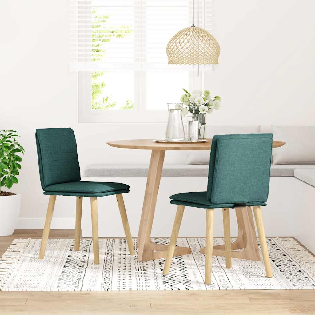 Eetkamerstoelen 2 st stof donkergroen is nu te koop bij PeponiXL, paradijselijk wonen!
