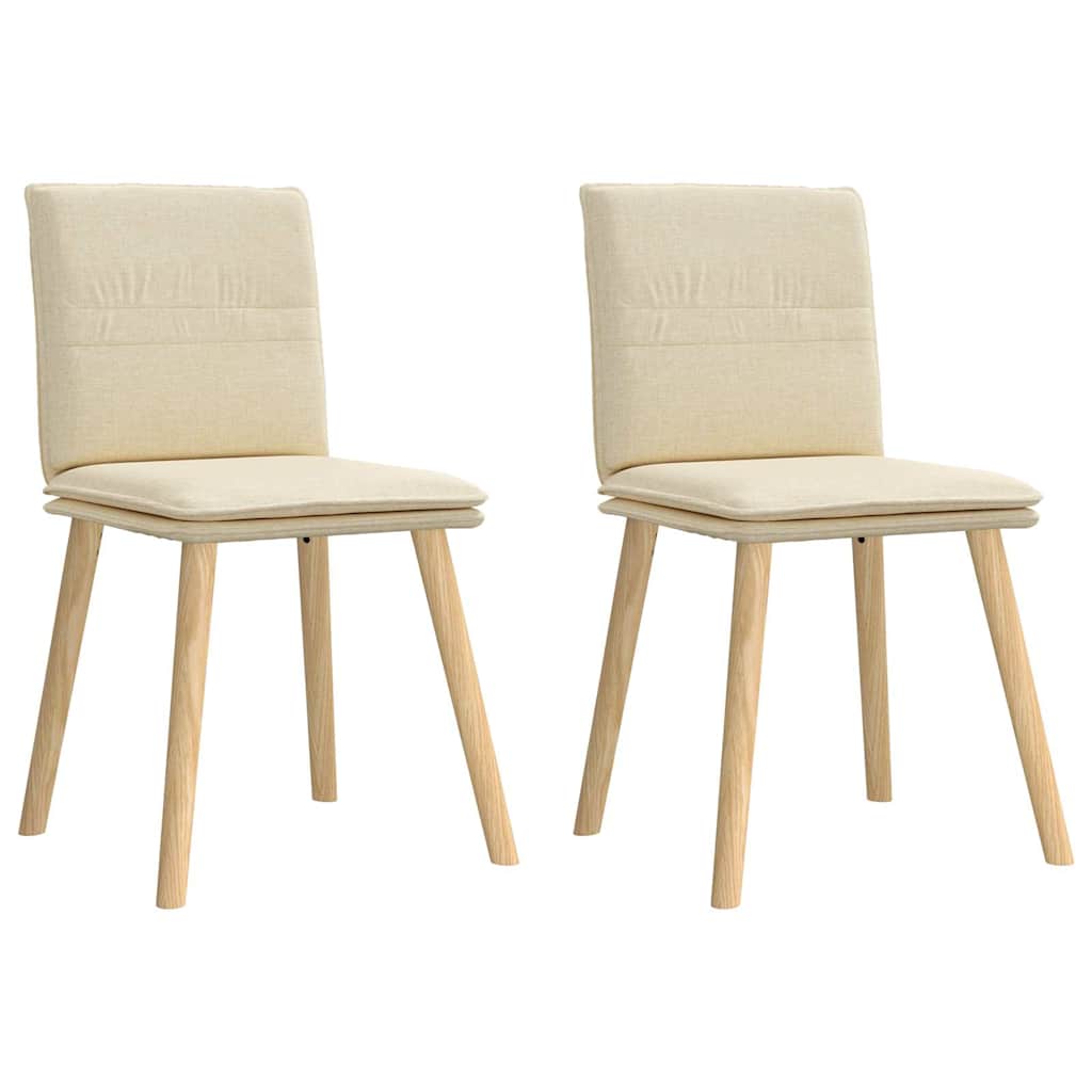 Eetkamerstoelen 2 st stof crèmekleurig is nu te koop bij PeponiXL, paradijselijk wonen!