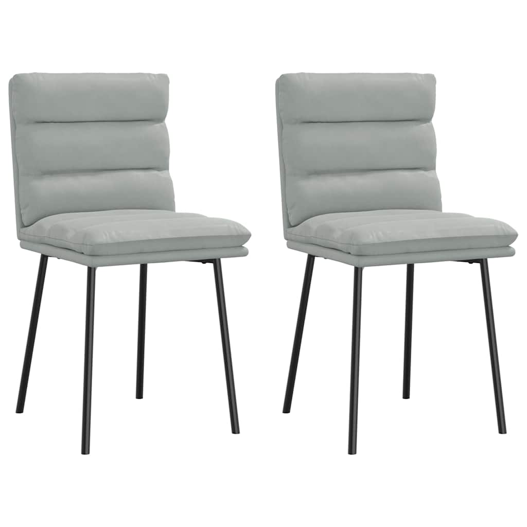 Eetkamerstoelen 2 st fluweel lichtgrijs is nu te koop bij PeponiXL, paradijselijk wonen!