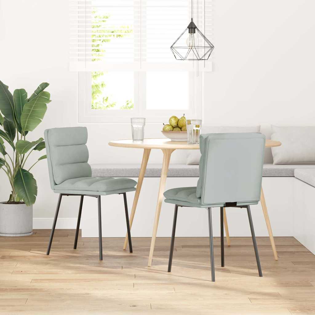 Eetkamerstoelen 2 st fluweel lichtgrijs is nu te koop bij PeponiXL, paradijselijk wonen!