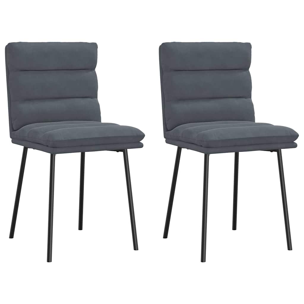 Eetkamerstoelen 2 st fluweel donkergrijs is nu te koop bij PeponiXL, paradijselijk wonen!