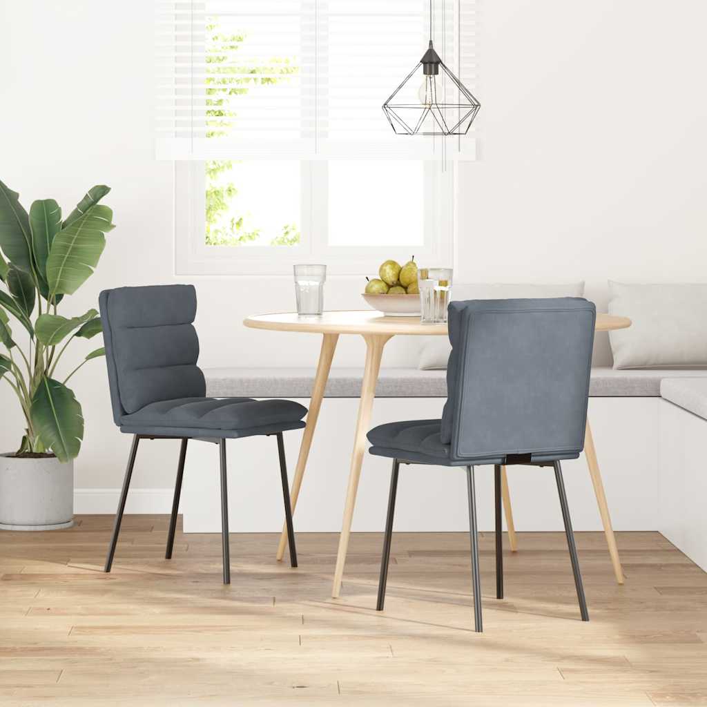 Eetkamerstoelen 2 st fluweel donkergrijs is nu te koop bij PeponiXL, paradijselijk wonen!