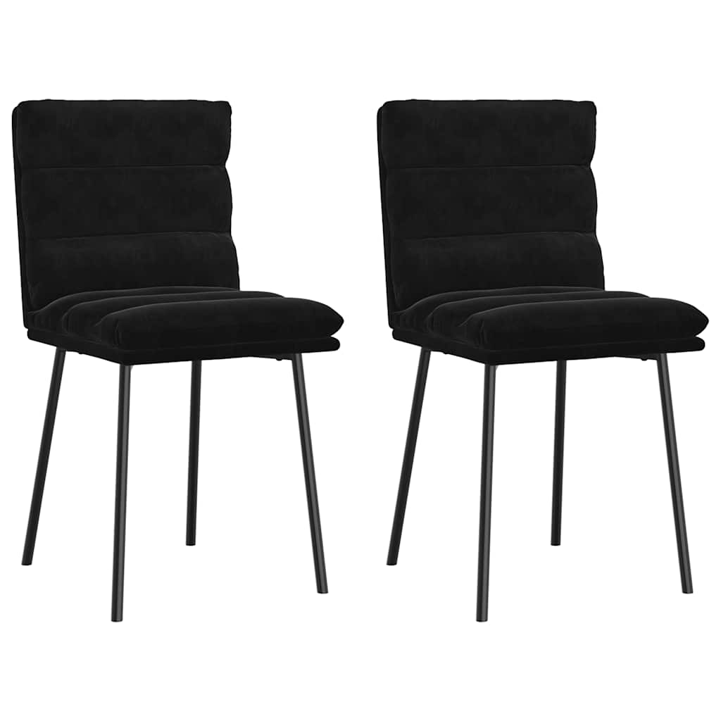 Eetkamerstoelen 2 st fluweel zwart is nu te koop bij PeponiXL, paradijselijk wonen!