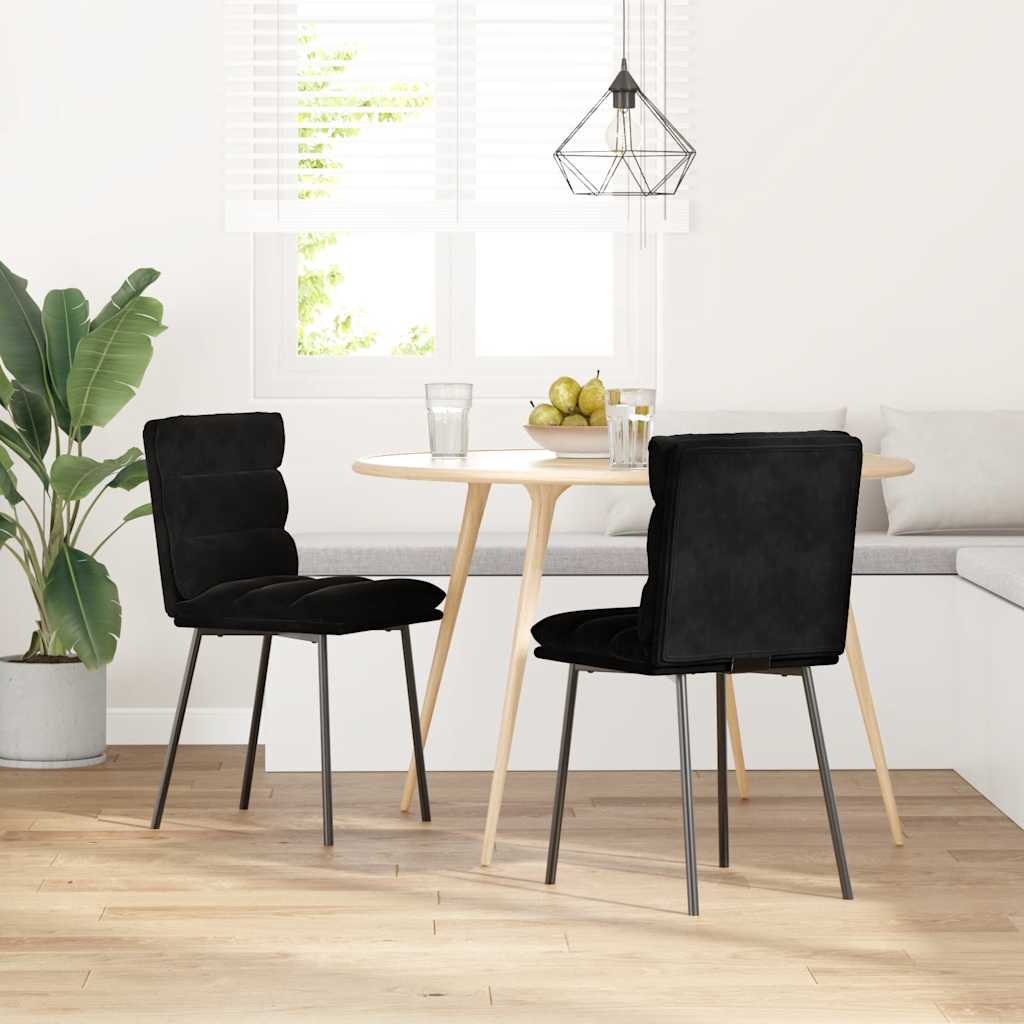 Eetkamerstoelen 2 st fluweel zwart is nu te koop bij PeponiXL, paradijselijk wonen!