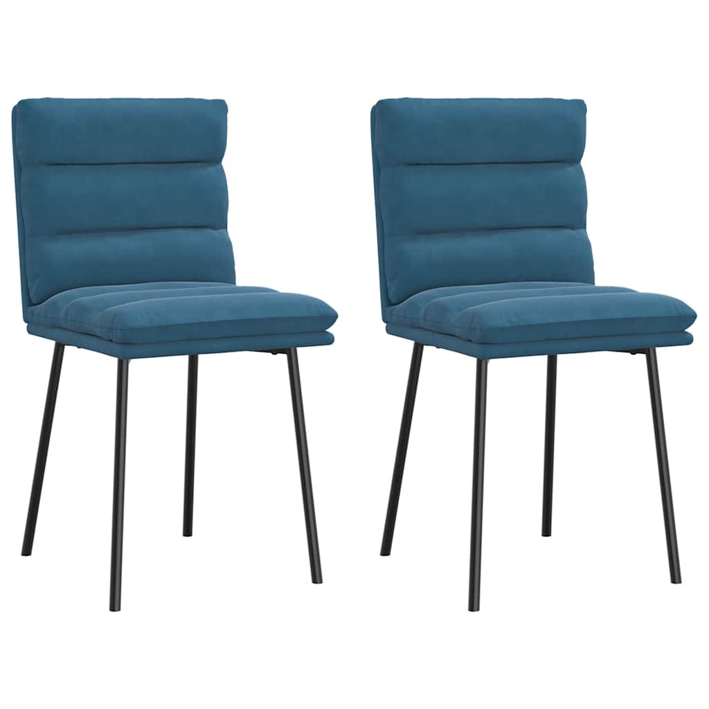 Eetkamerstoelen 2 st fluweel blauw is nu te koop bij PeponiXL, paradijselijk wonen!