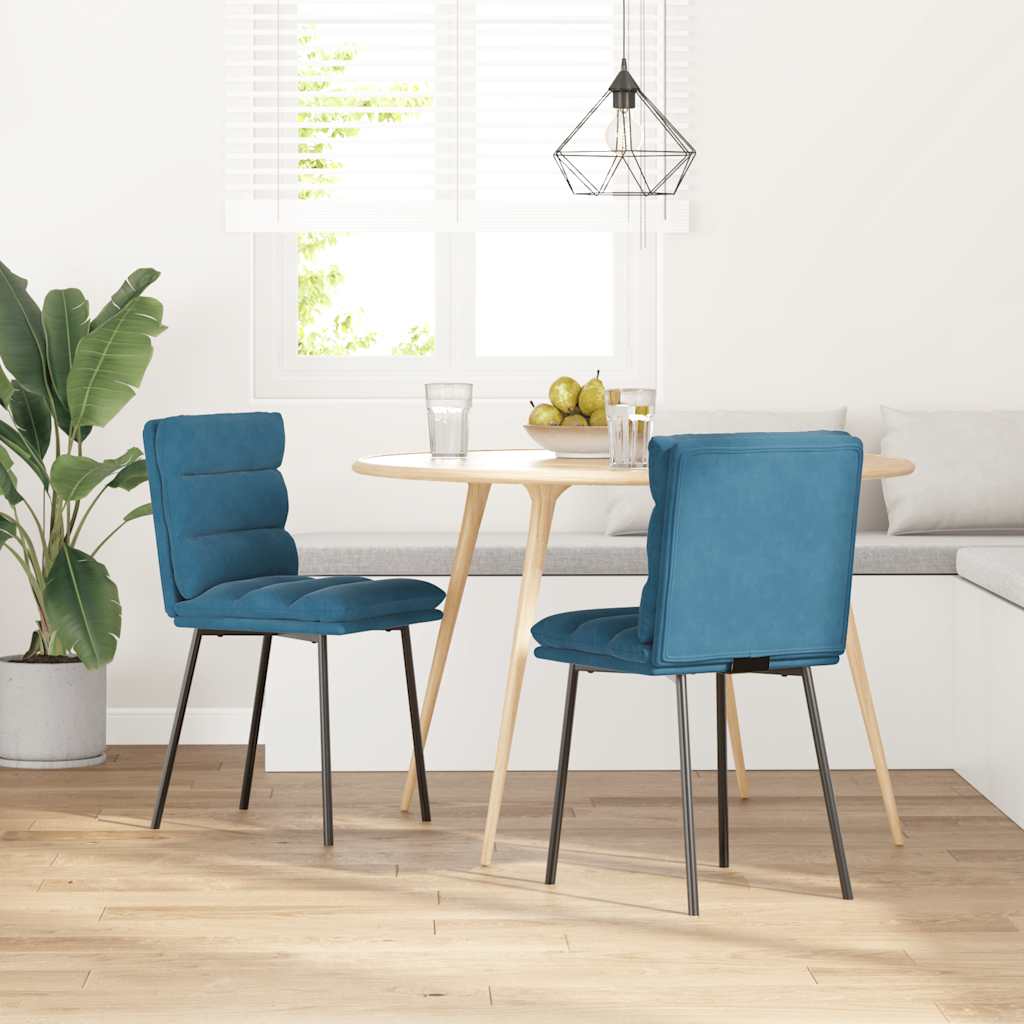 Eetkamerstoelen 2 st fluweel blauw is nu te koop bij PeponiXL, paradijselijk wonen!