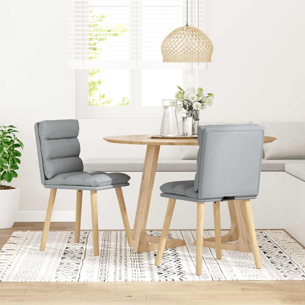 Eetkamerstoelen 2 st stof lichtgrijs is nu te koop bij PeponiXL, paradijselijk wonen!